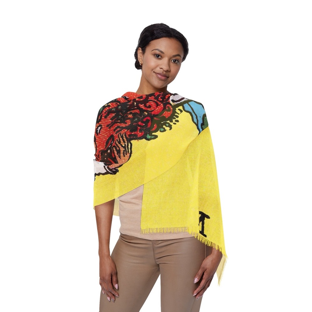 Strength Tarot Card Scarf | Rider-Waite-Smith Original Design | Lightweight - Picture 3 of 5